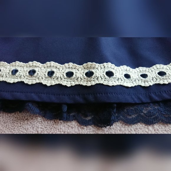 Liz Lisa - Navy Blue Crochet Detail and Lace Trim Sleeveless Dress - Picture 12 of 16